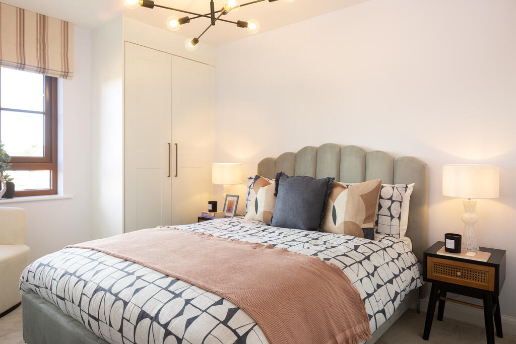 Internal shot of second double bedroom in the alder show home