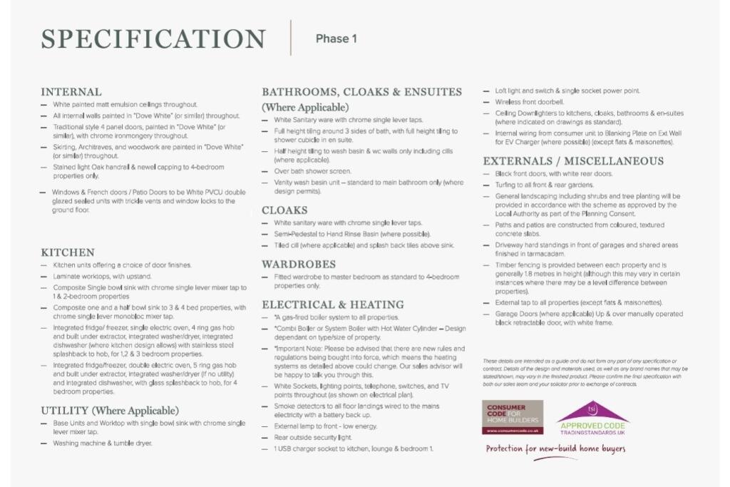 Kings Wood Spec Sheet