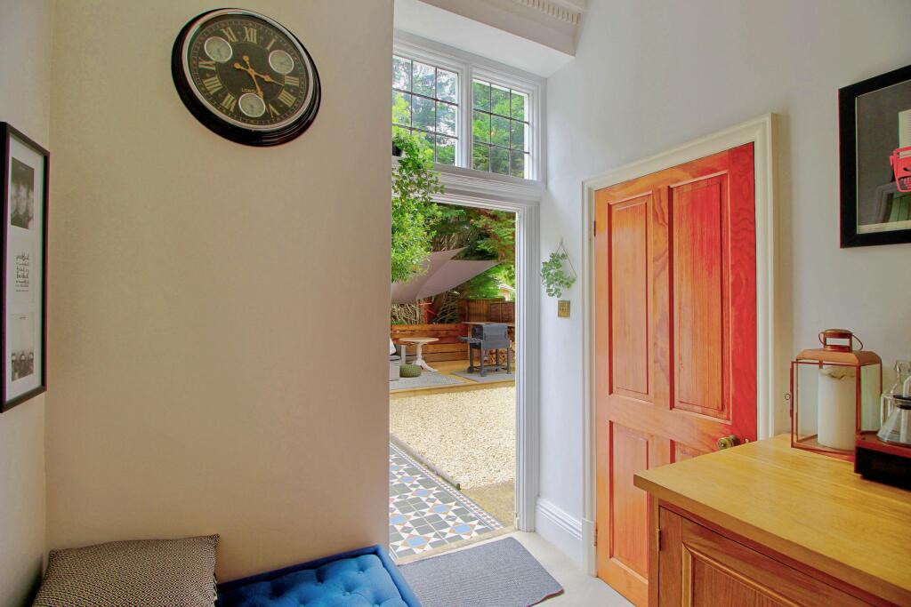 Door opens to private garden