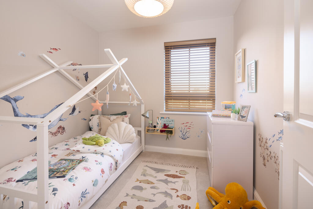 Internal shot of the single bedroom in the alder show home