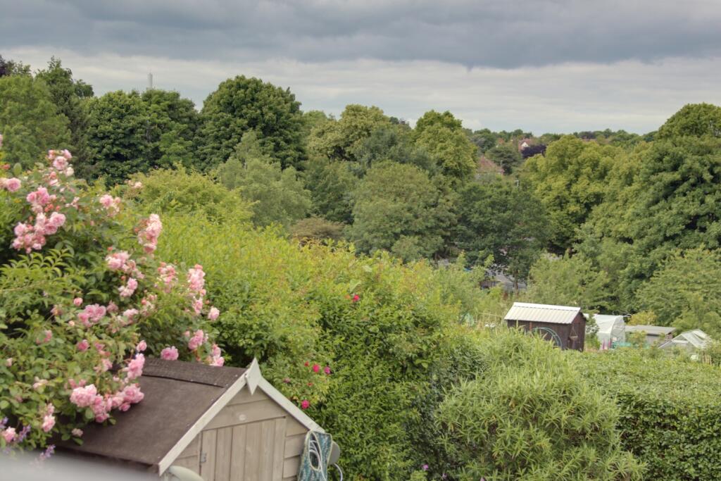 Views from the bedroom overlooking the allotments