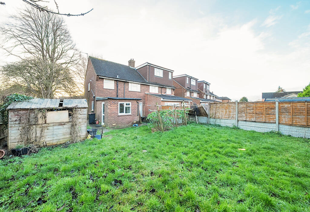 Rear garden and rear view of the house