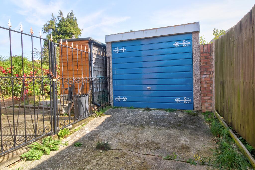 Garage and gates to garden