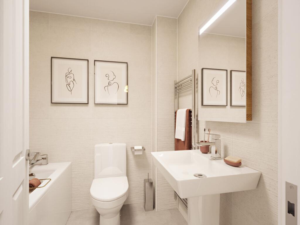 Inside view of family bathroom. The Ellerton. 3 bedroom home.