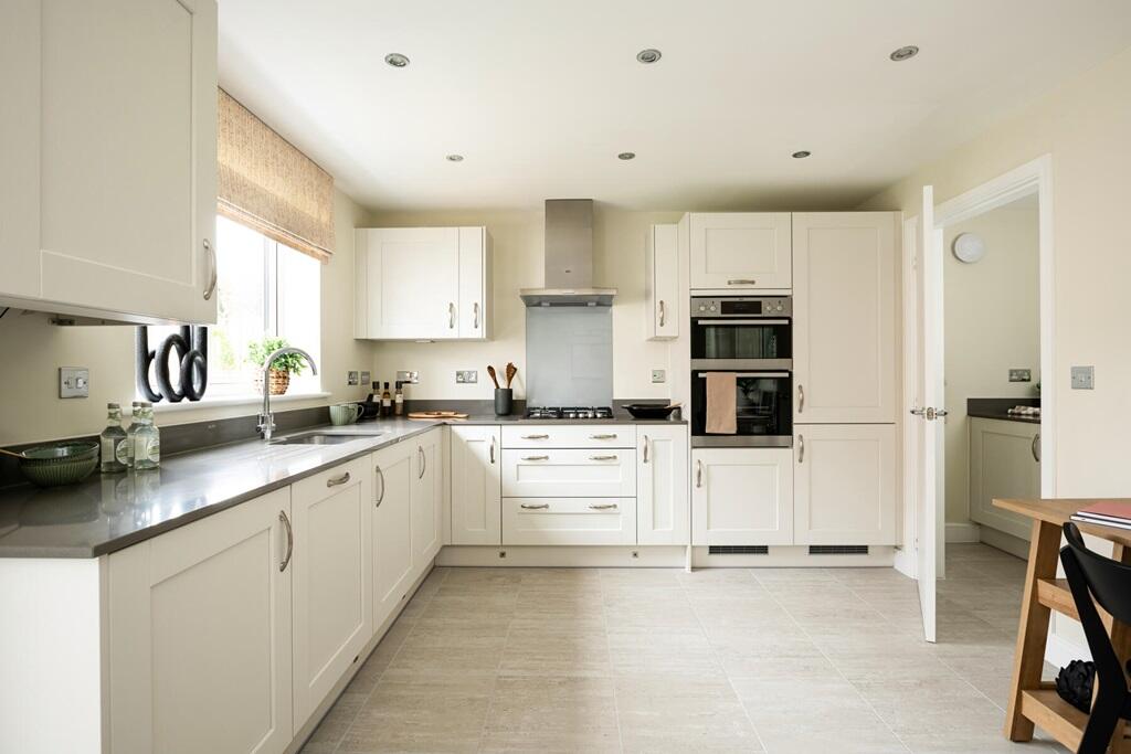 A modern kitchen with ample storage