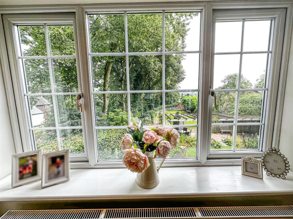 Bedroom window overlooking gardens