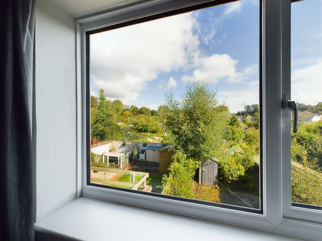 Views over the allotments from bedroom two