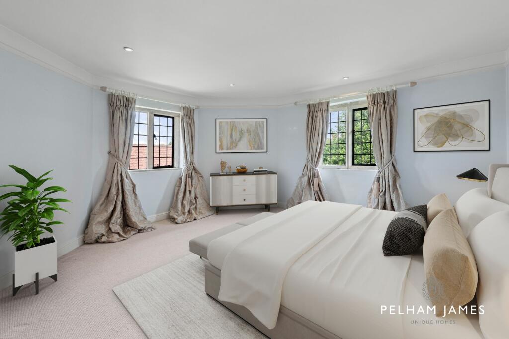 Bedroom, Jasmine Cottage, Harlaxton (virtually staged image)