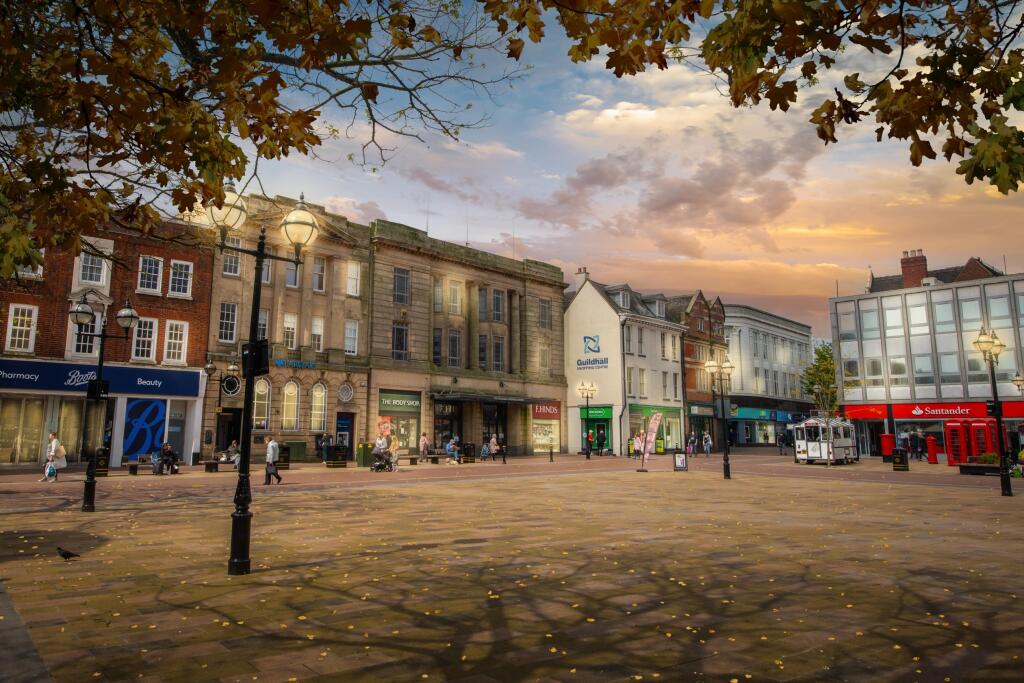 Stafford town at dusk