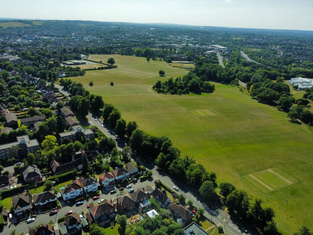 Aerial view across Stoke Park